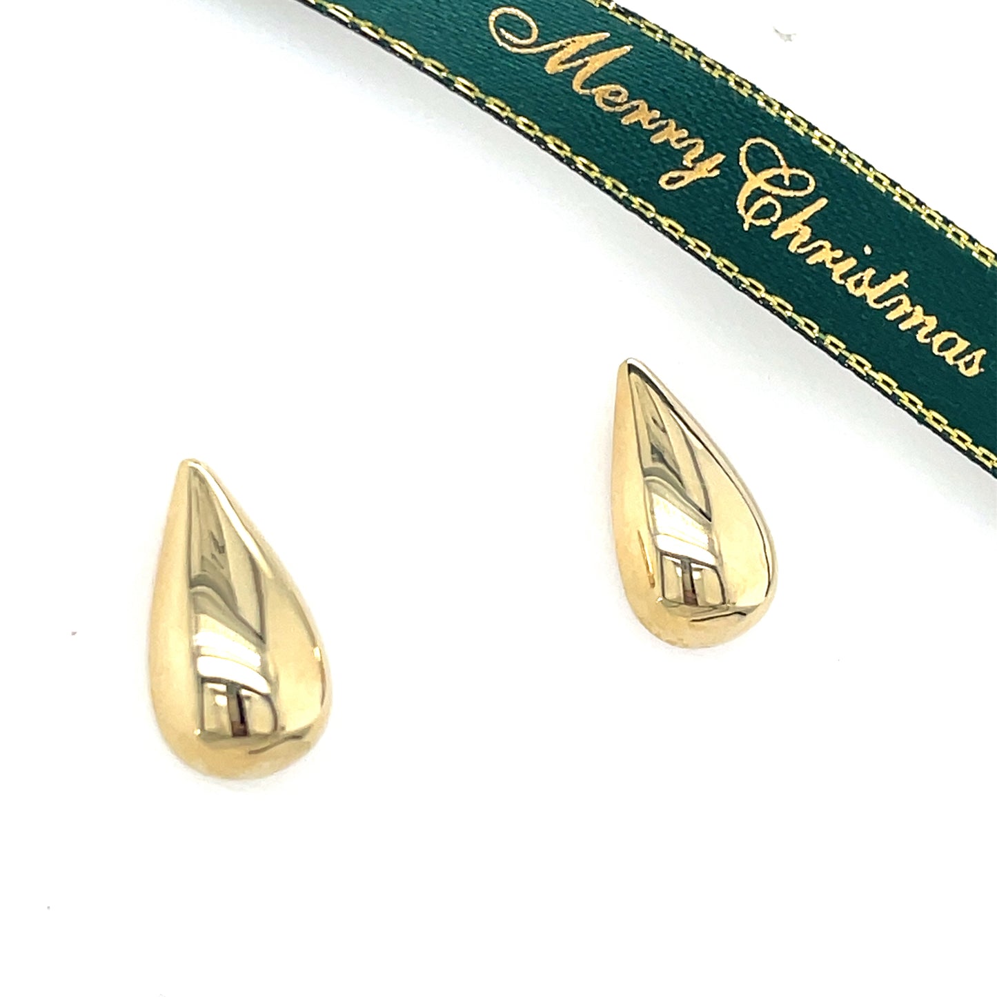 9CT Teardrop Bubble Stud Earring