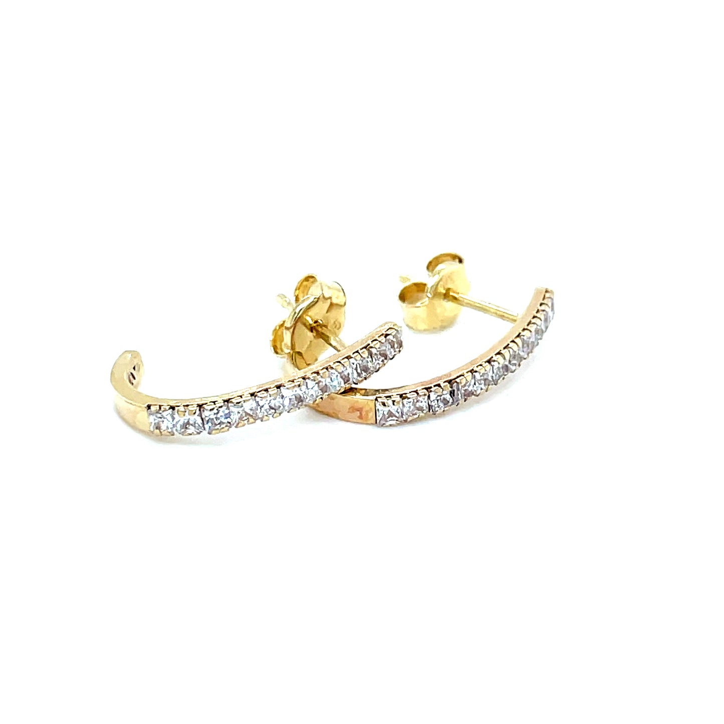 9CT Cubic Zirconia Oval Huggie Long Earring