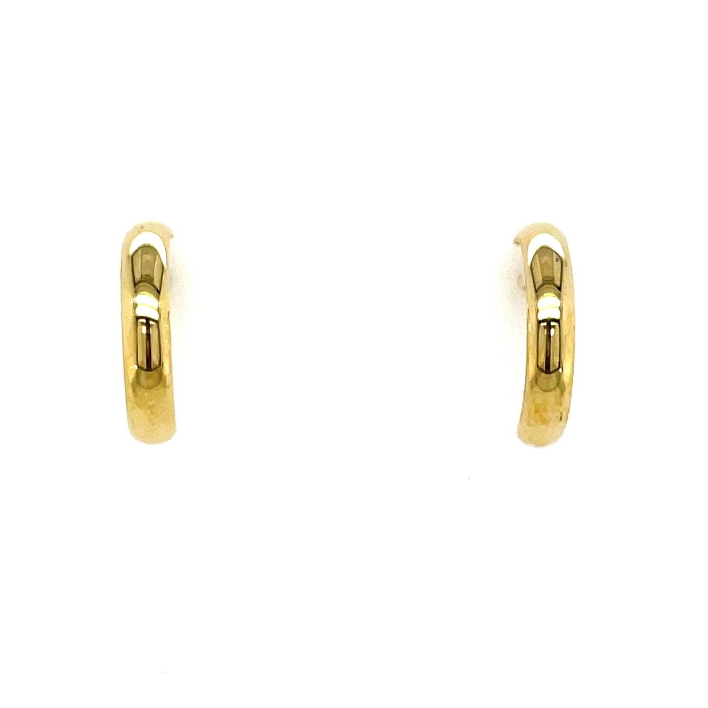 9CT Plain Polished 1/2 Huggie Earring