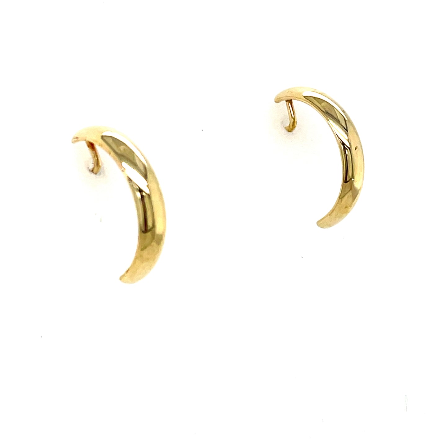 9CT Plain Polished 1/2 Huggie Earring