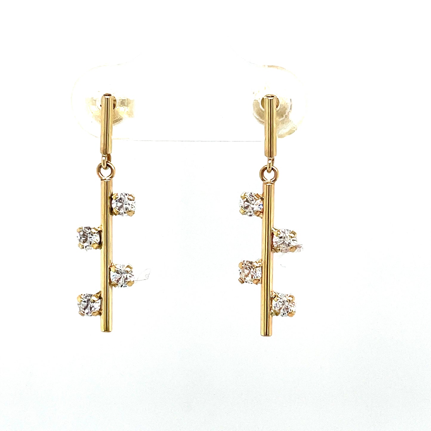 9CT Cubic Zirconia Scatter Long Drop Earring