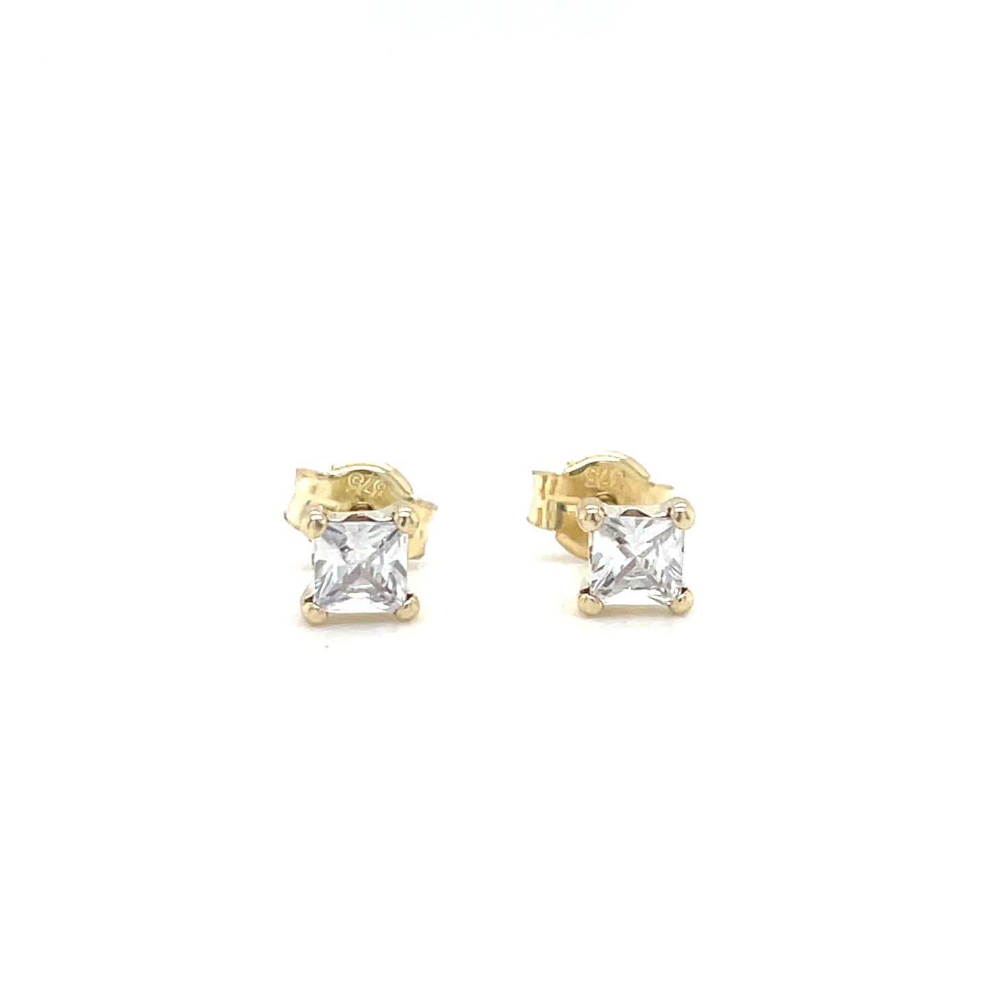 9CT Cubic Zirconia Square Stud Earring