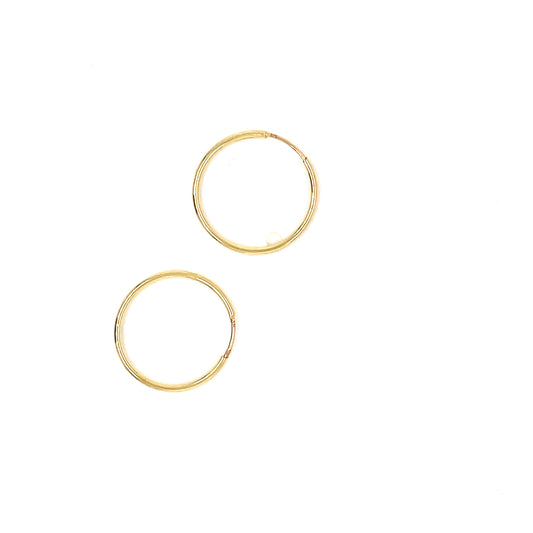 9CT 13MM Sleeper Hoop Earring