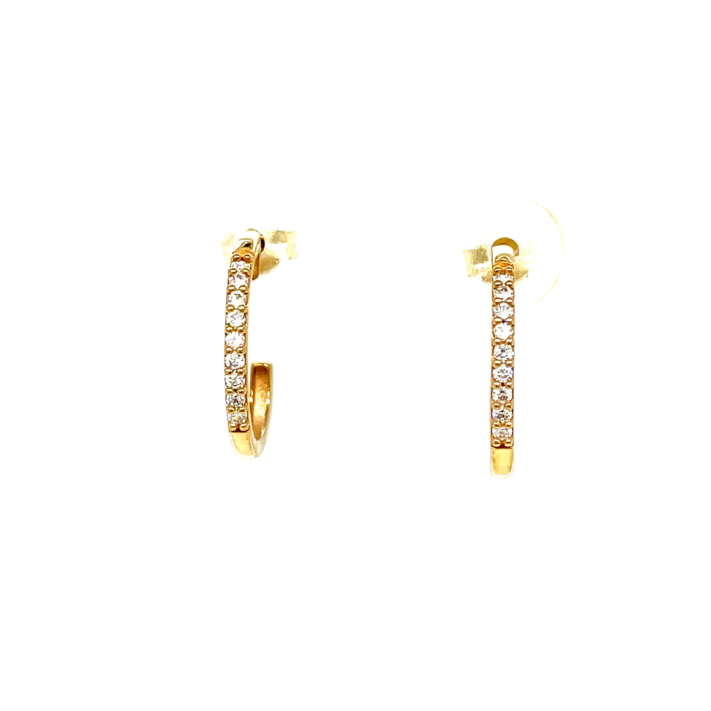 9CT Cubic Zirconia Half Huggie Earring