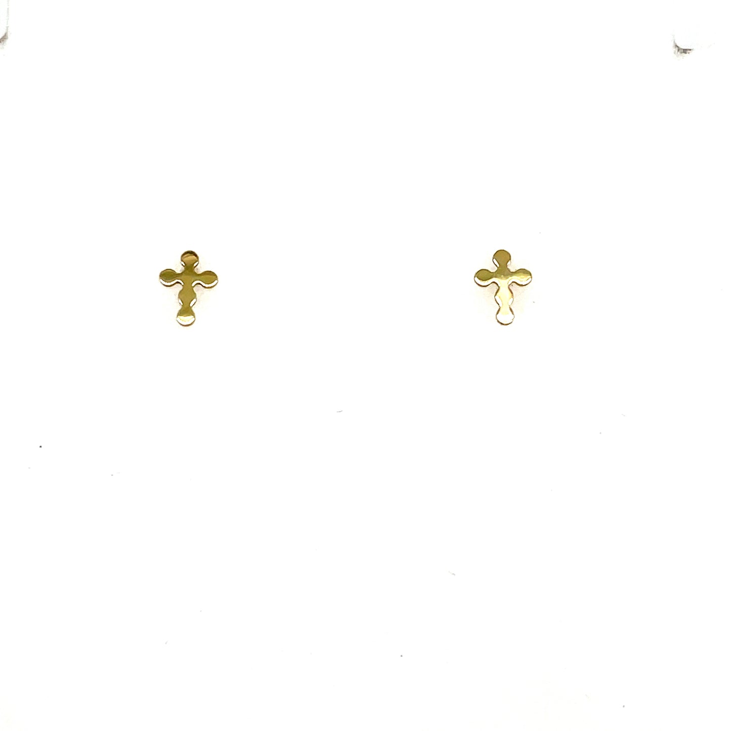 9CT Cross Stud Earring with Rounded Edges