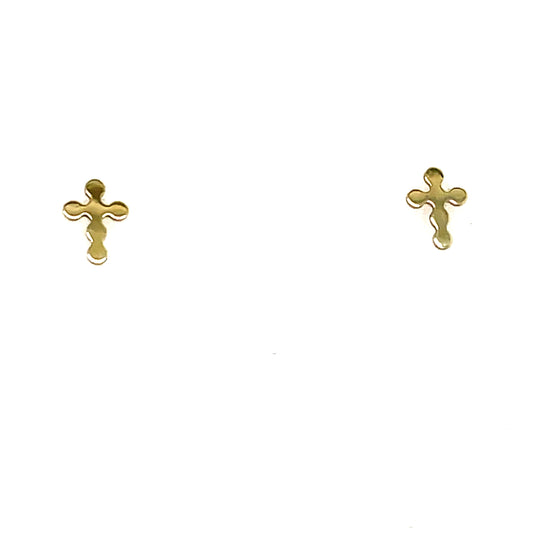 9CT Cross Stud Earring with Rounded Edges