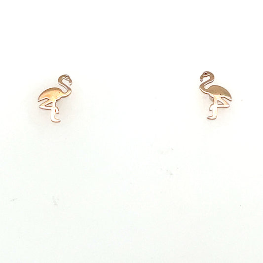 9CT Rose Flamingo Stud Earring