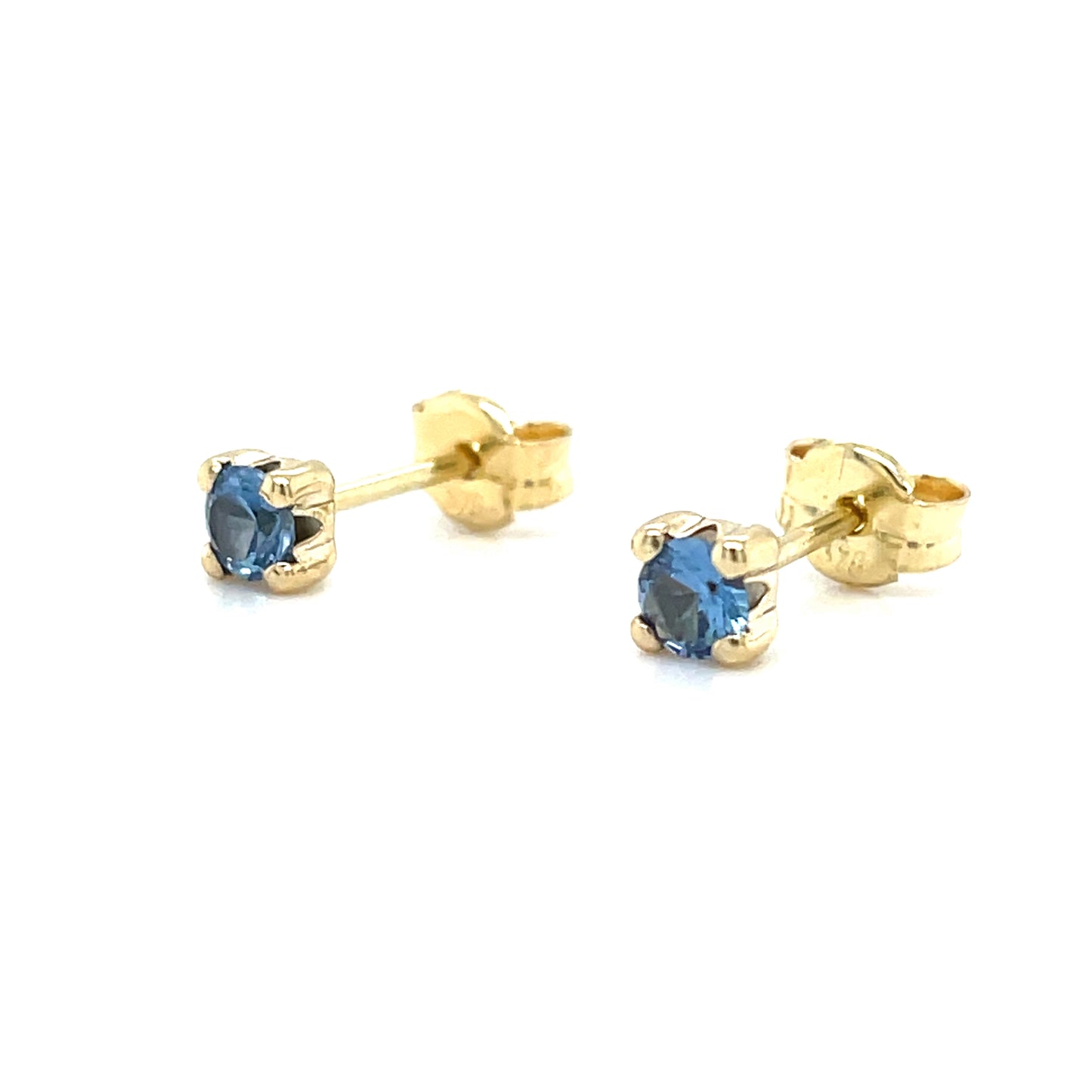 9CT Blue Topaz 3MM Stud Earring