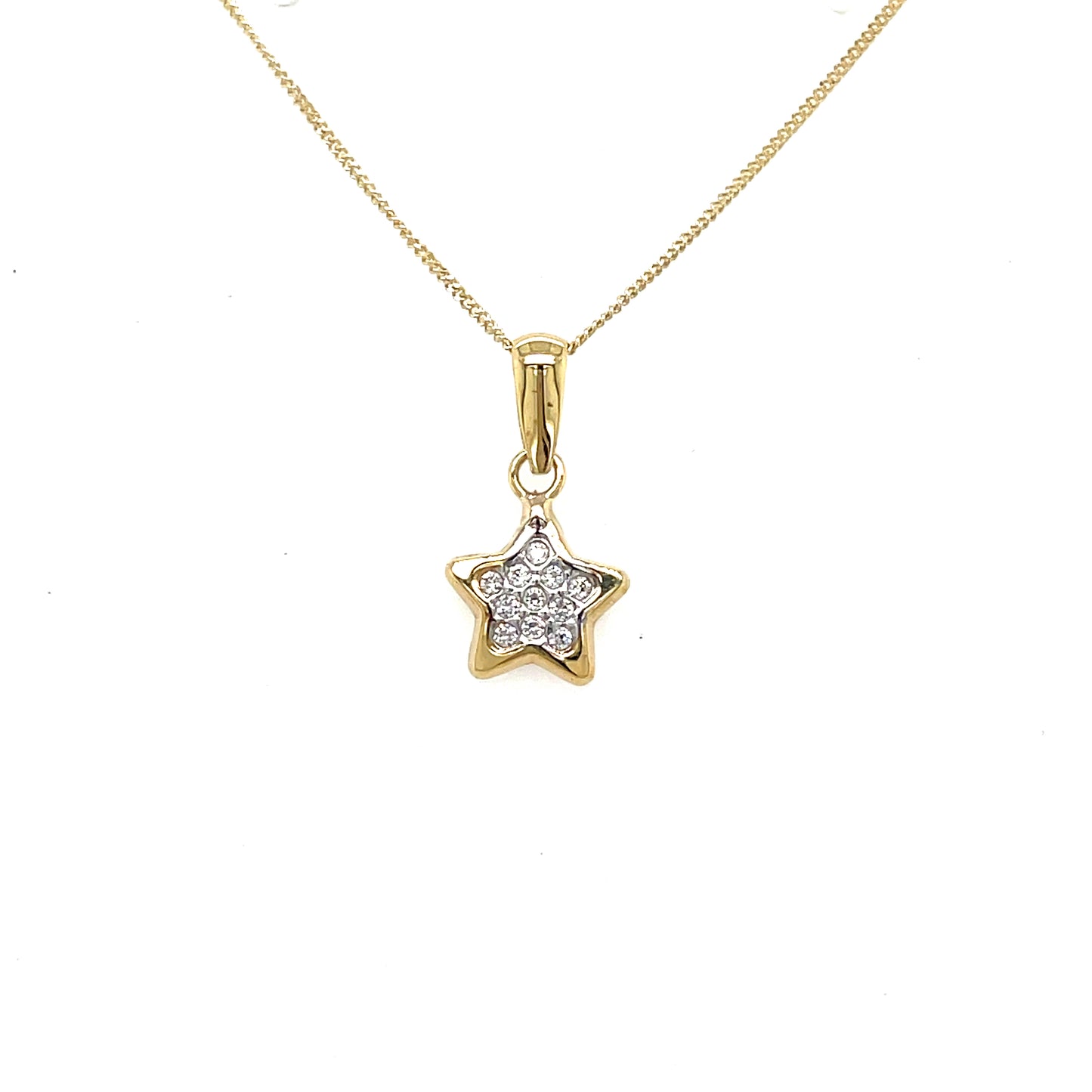 9ct multi cubic zirconia star pendant