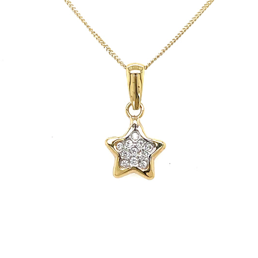 9ct multi cubic zirconia star pendant