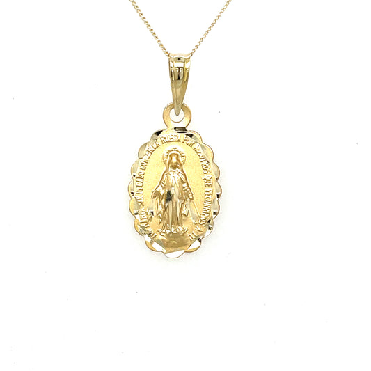 9ct Yellow Gold Miraculous Medal Pendant