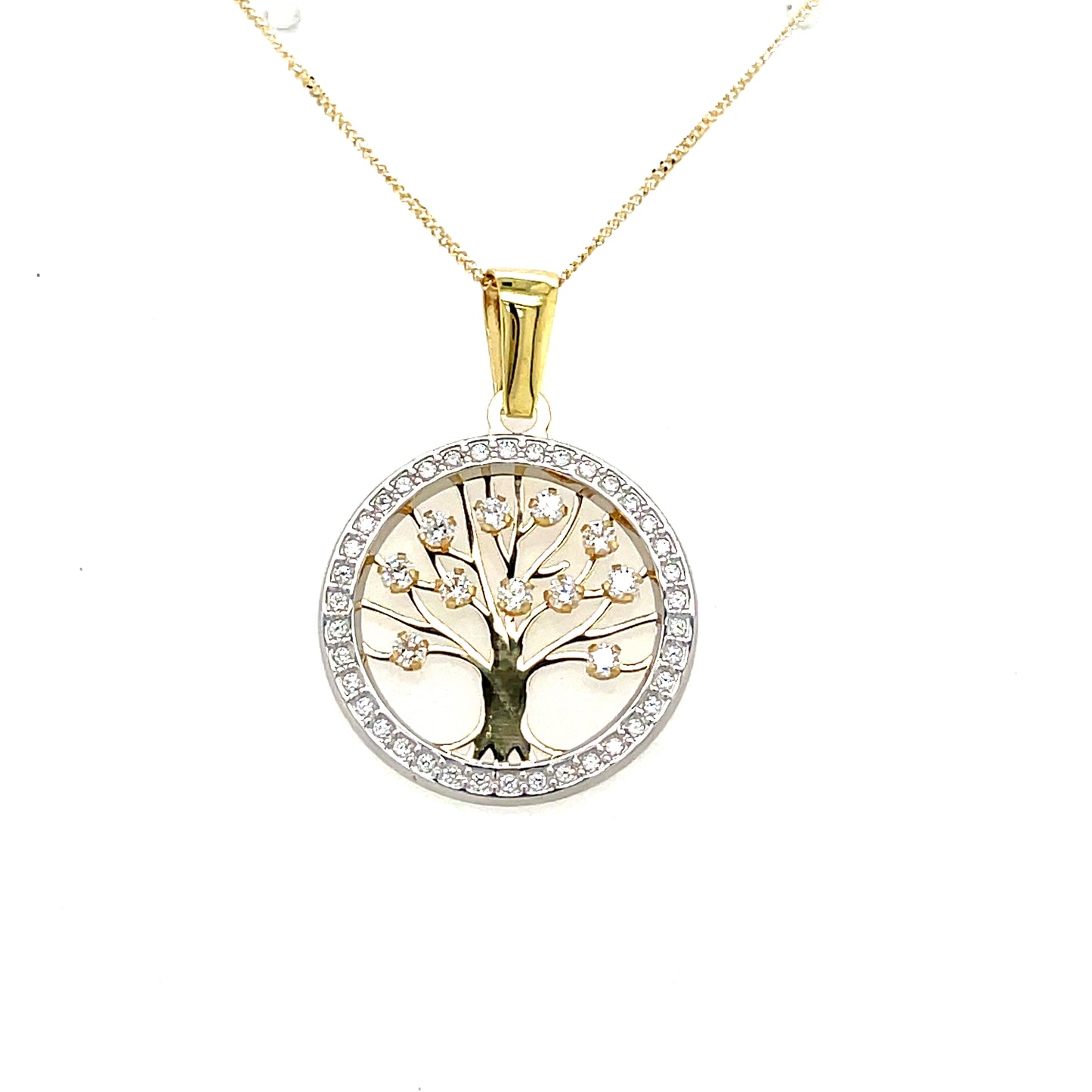 9ct cubic zirconia tree of life pendant