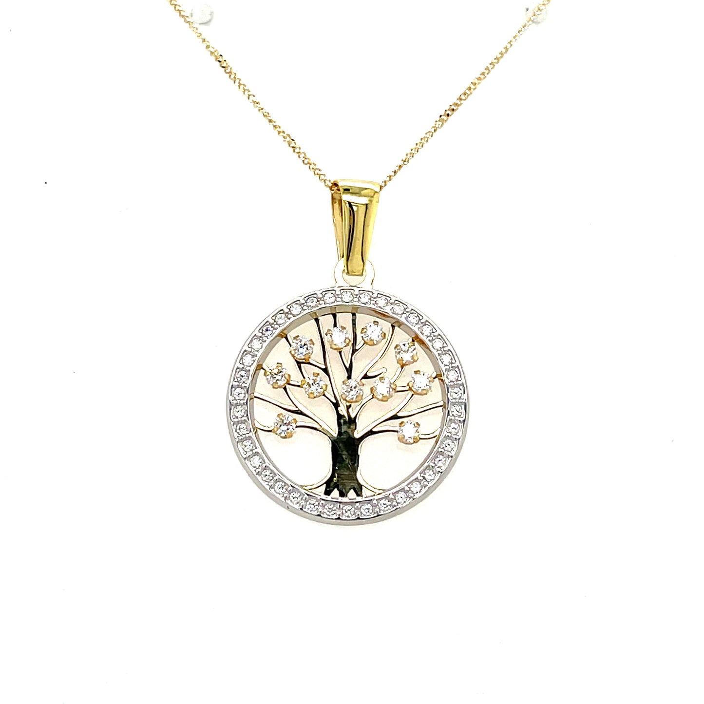 9ct cubic zirconia tree of life pendant