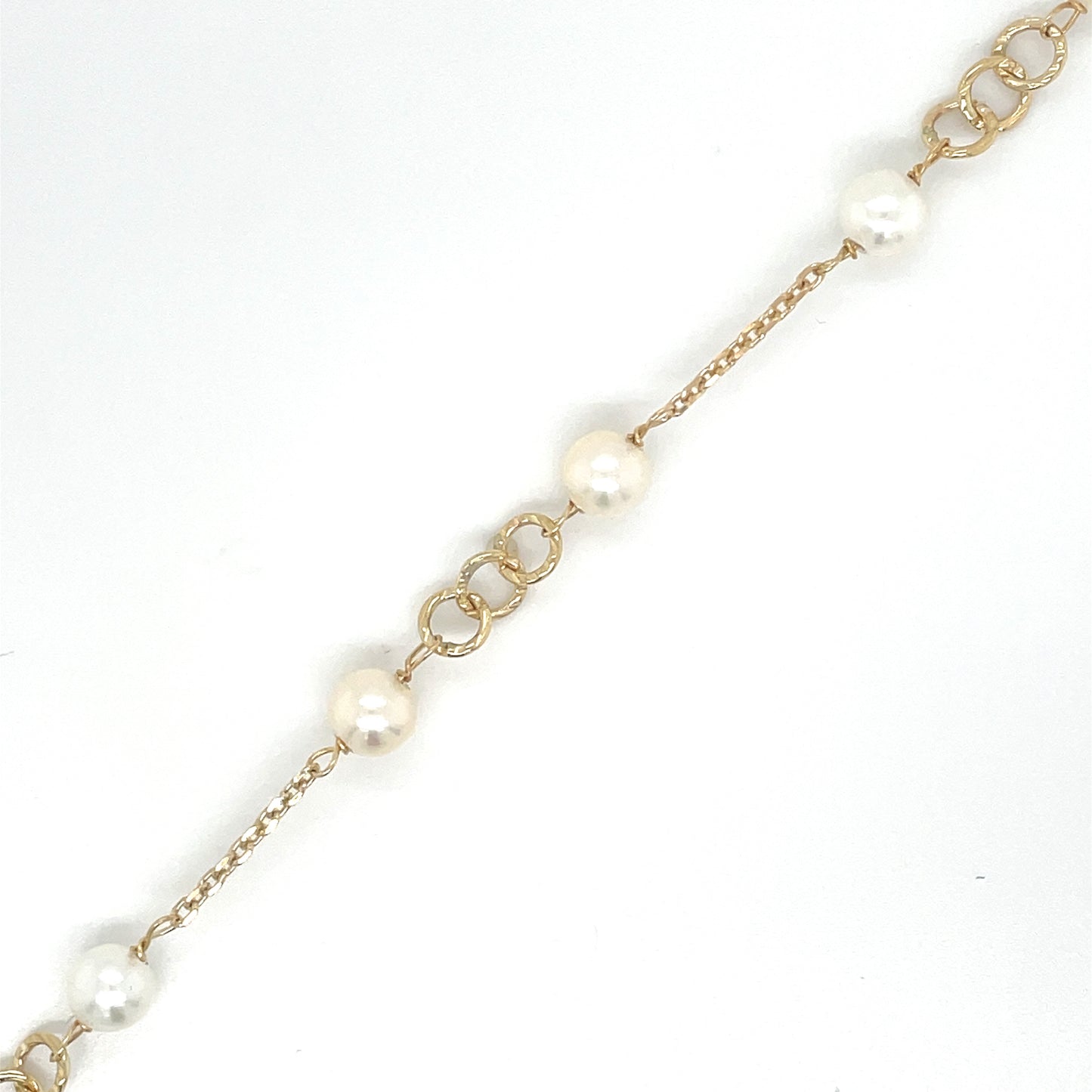 9ct pearl with rolo link bracelet