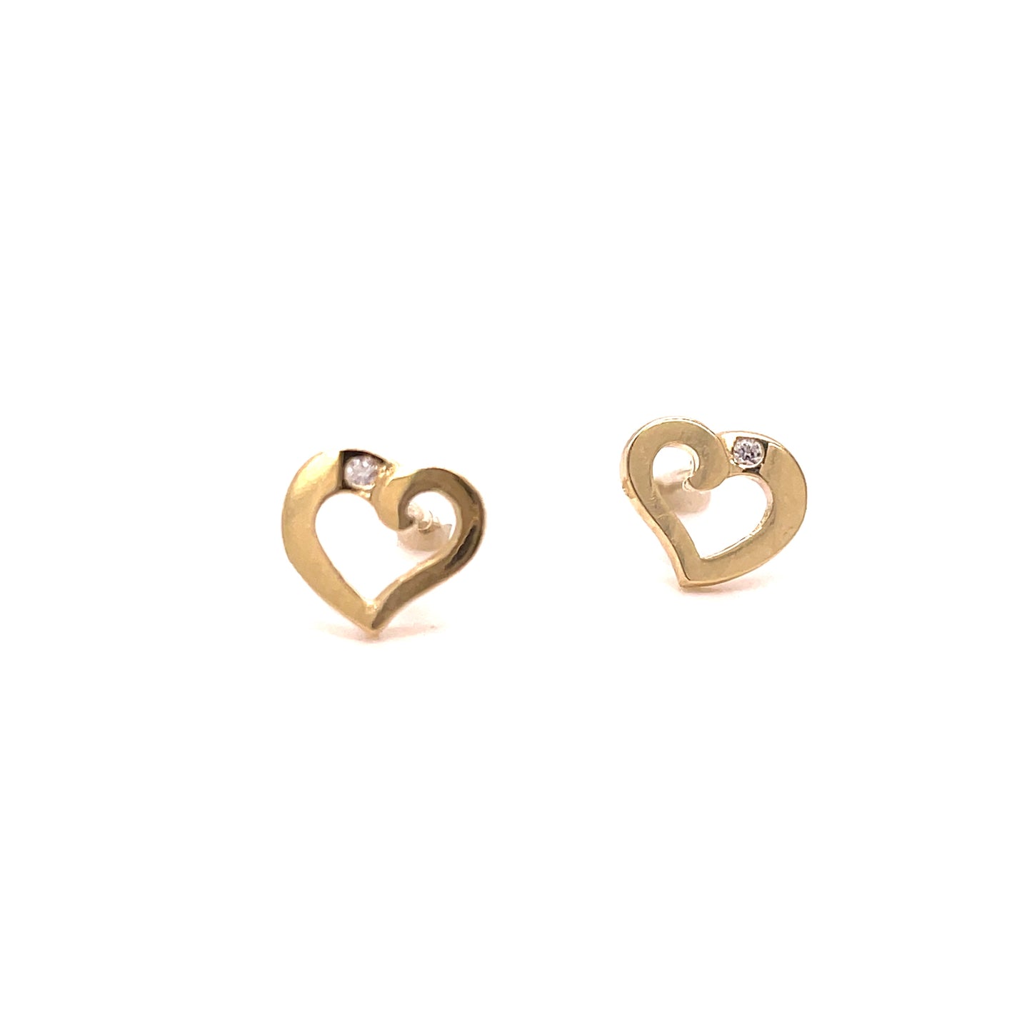 9ct Yellow Gold Open Heart Earring with CZ