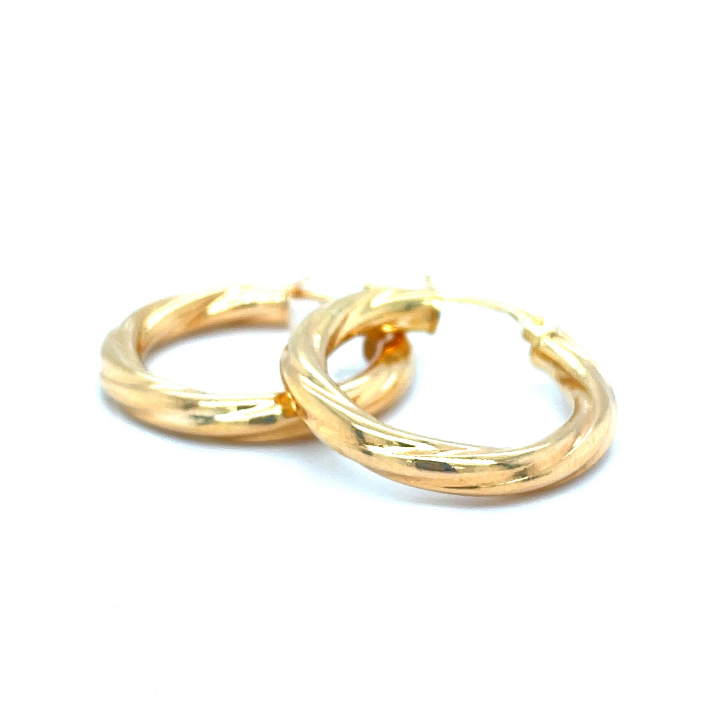 9ct 15mm Twist Hoop Earrings