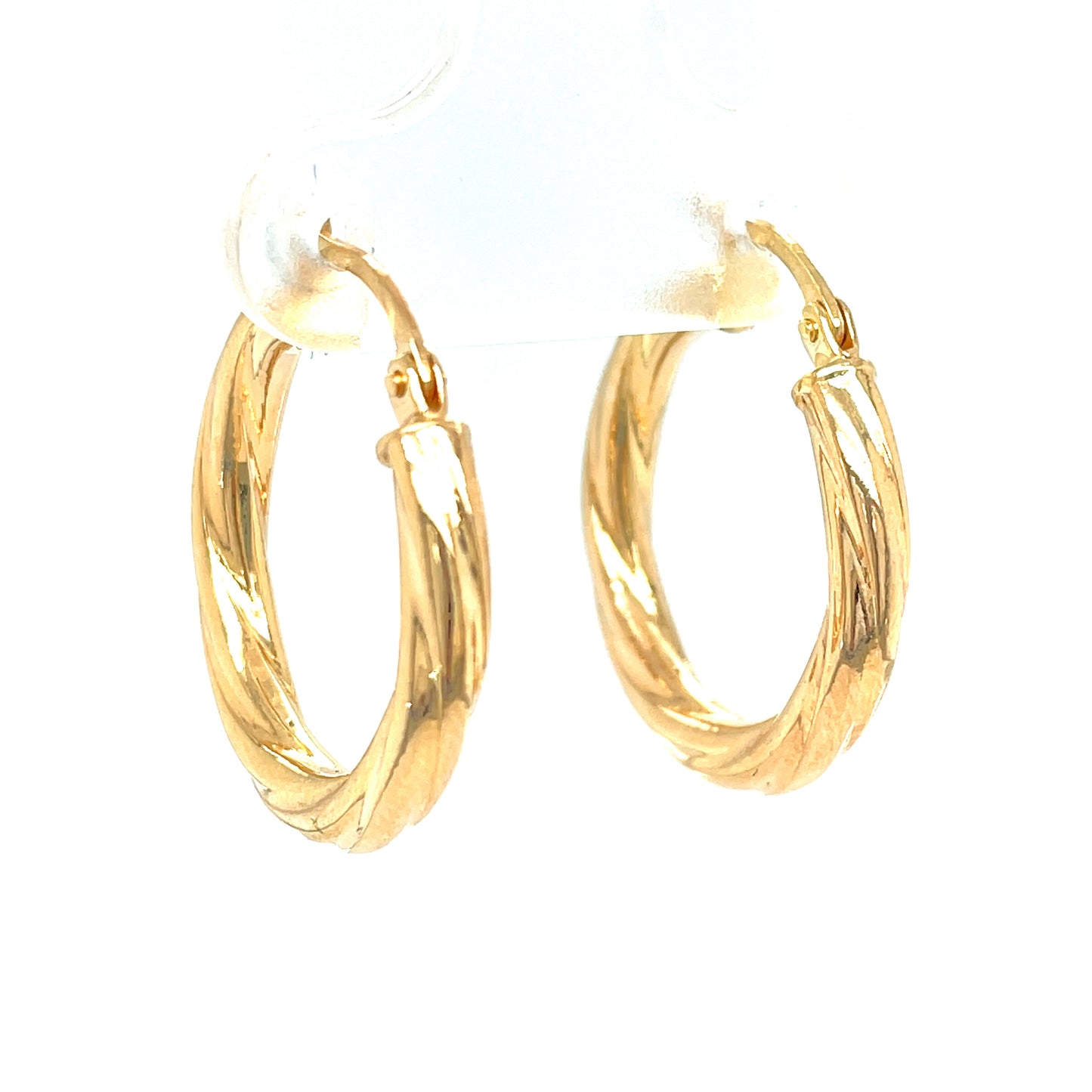 9ct 15mm Twist Hoop Earrings