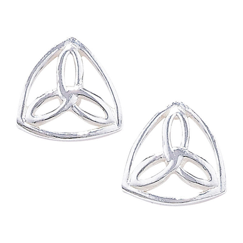 Silver trinity knott earrings