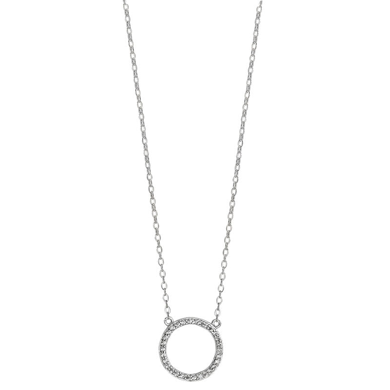 Sterling Silver CZ Circle Necklet