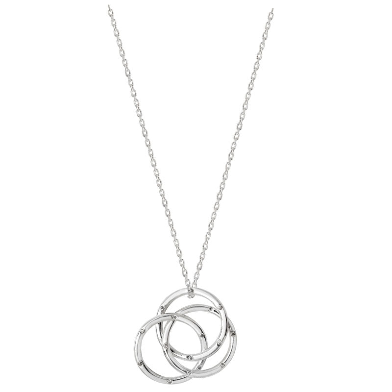 Sterling Silver Triple Hoop Necklet with CZ