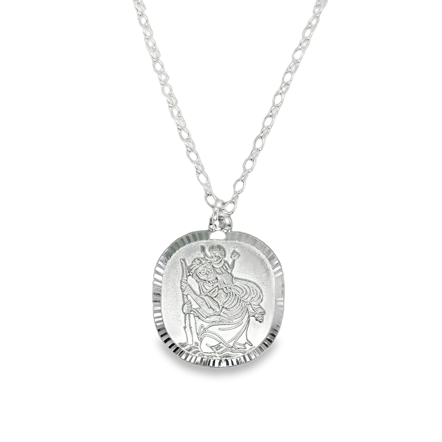 Sterling Silver Square St. Christopher Pendant