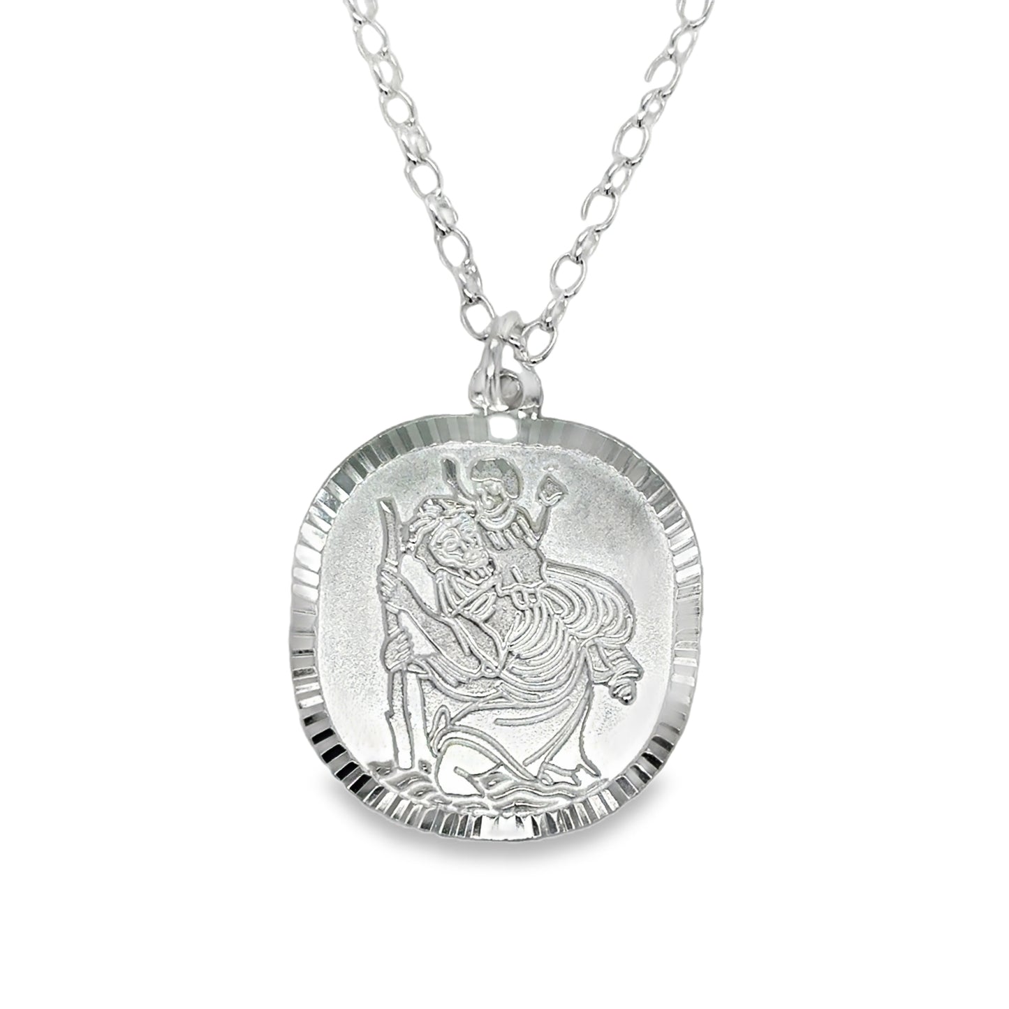 Sterling Silver Square St. Christopher Pendant
