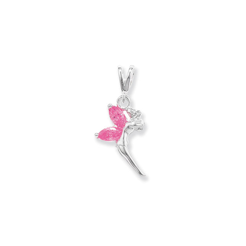 Sterling Silver Fairy with Pink CZ Wings