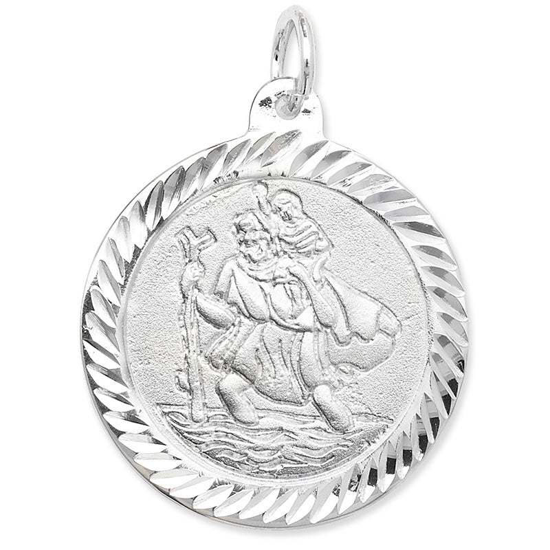 Sterling Silver St. Christopher Medal 34mm