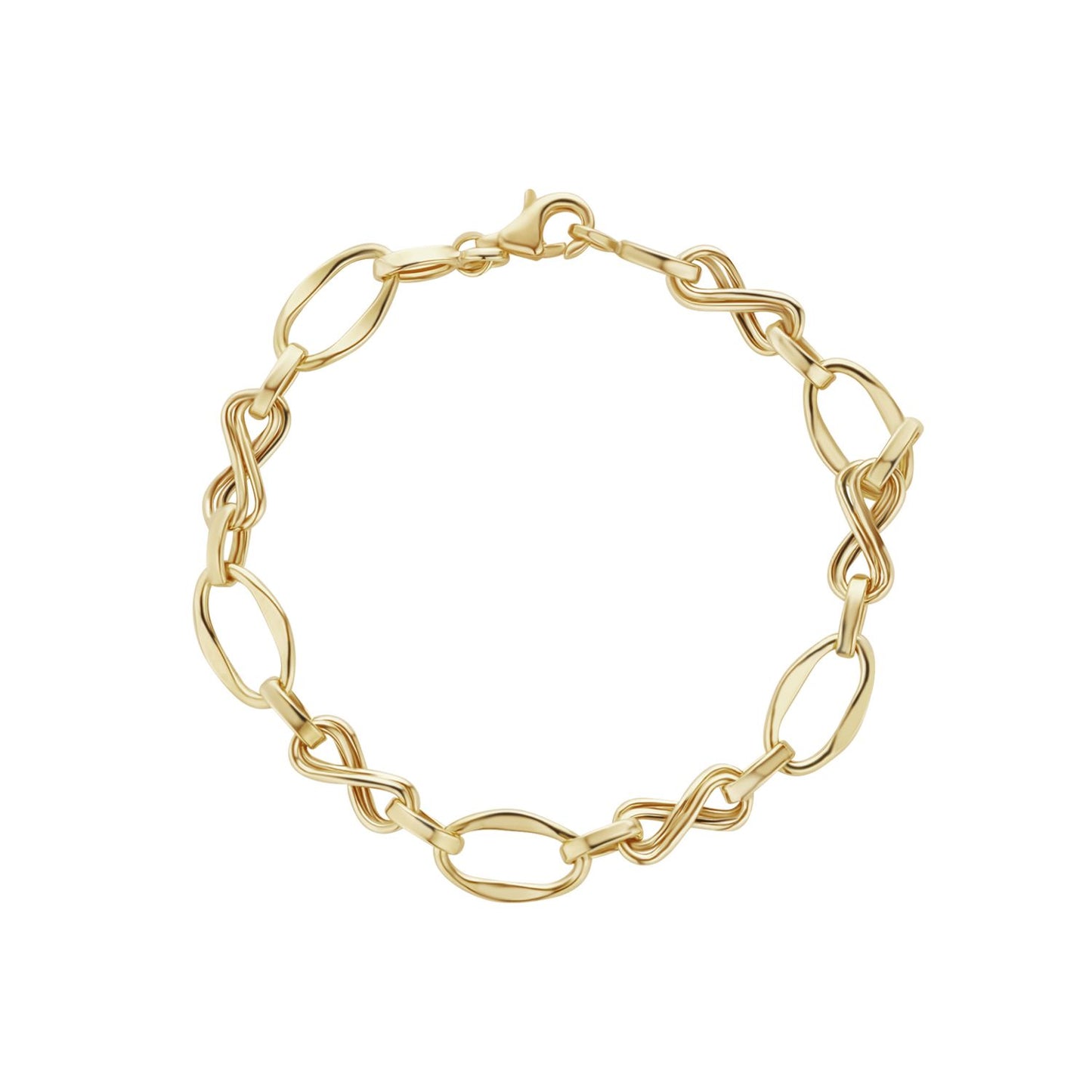 9ct Yellow Gold Infinity Open Link Bracelet
