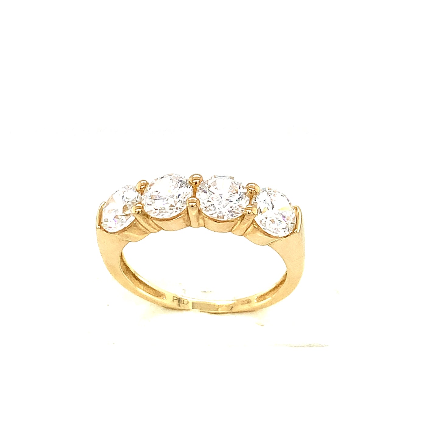9ct Gold Four Cubic Zirconia Ring