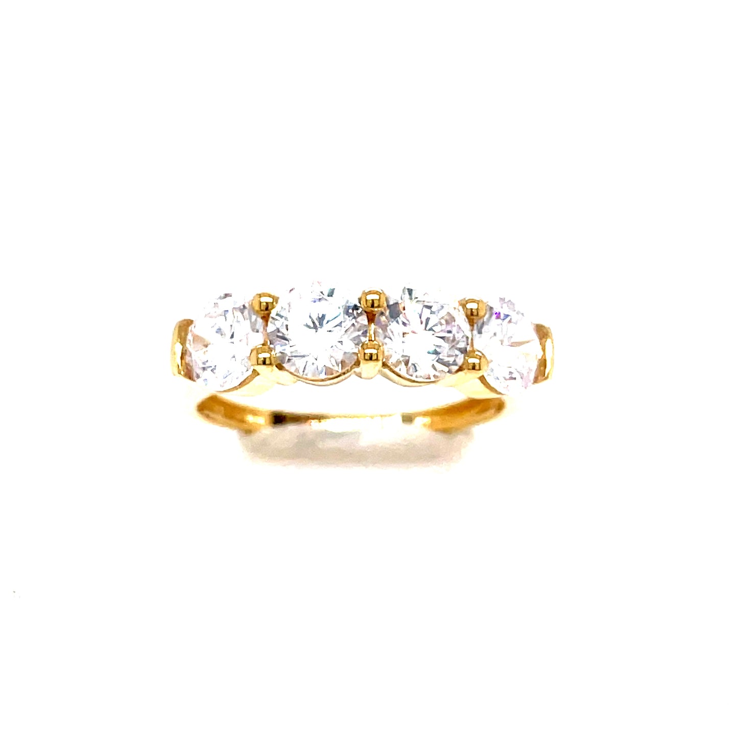 9ct Gold Four Cubic Zirconia Ring