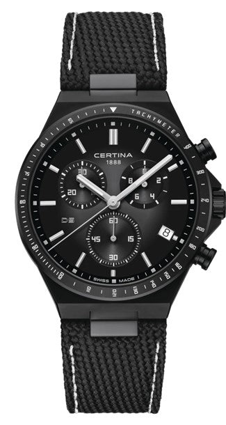Gents Certina DS-7 Chronograph Watch with Black Dial