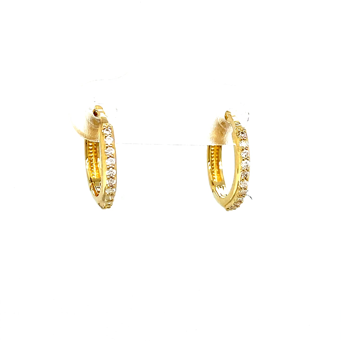 9CT Open Heart Diamond Set Stud Earring .04CT