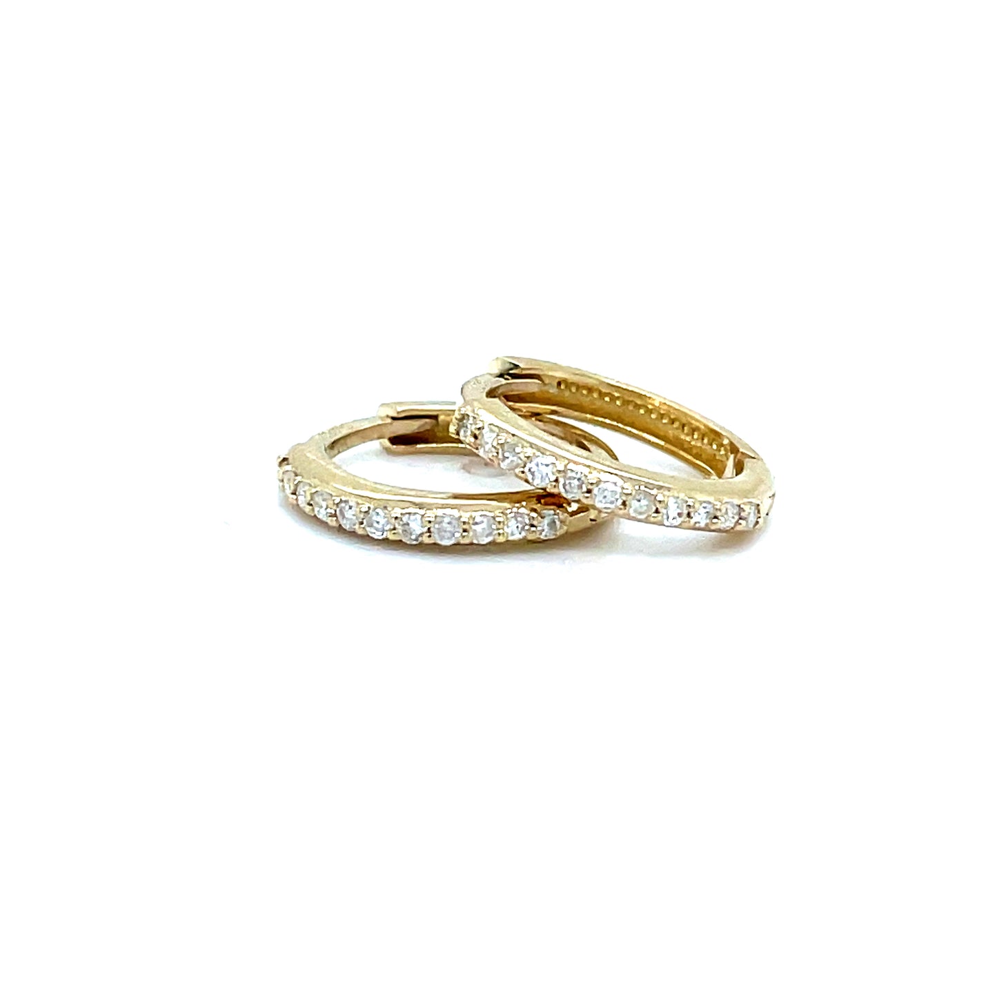 9CT 11MM Diamond Set Huggie Hoop Earring .26CT
