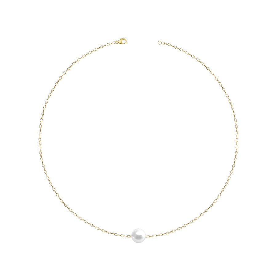 9ct Gold 16' Necklet with 6mm Freshwater Pearl