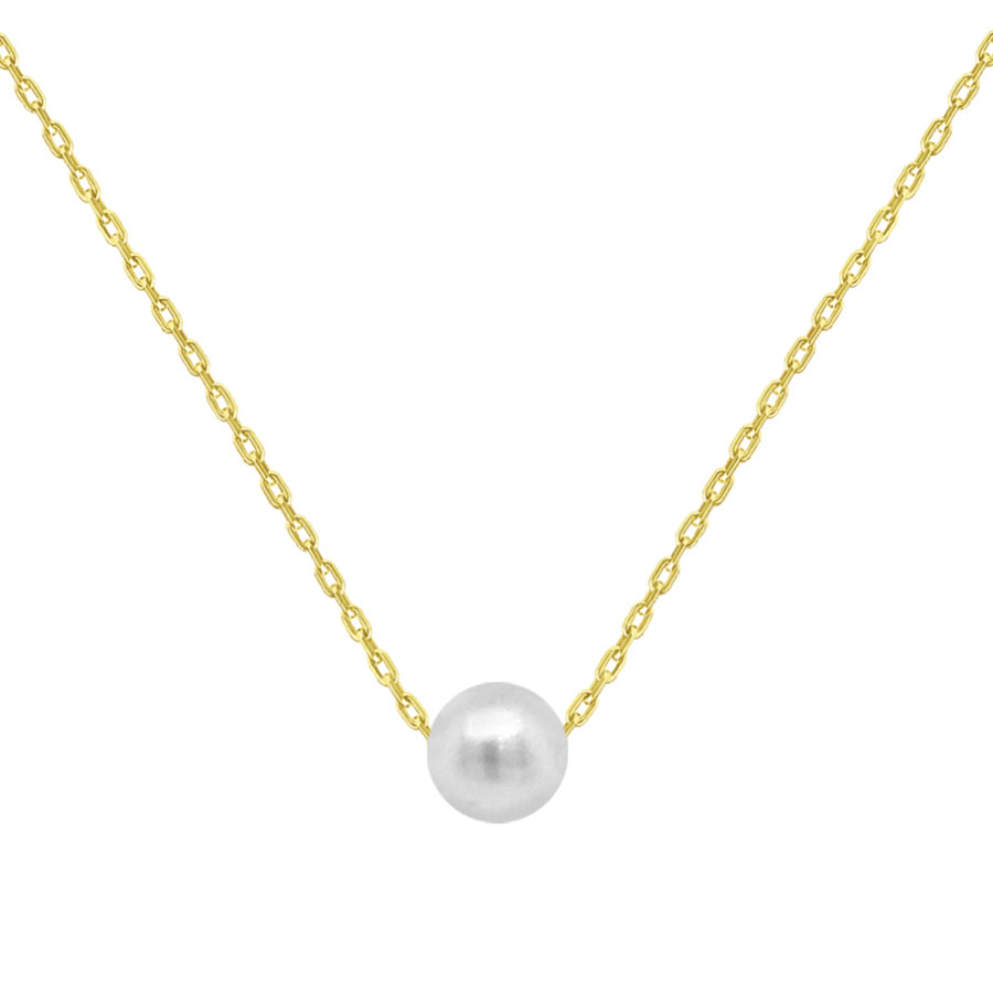 9ct Gold 16' Necklet with 6mm Freshwater Pearl