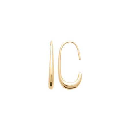 Gold lated Long Oval Bubble Earrings