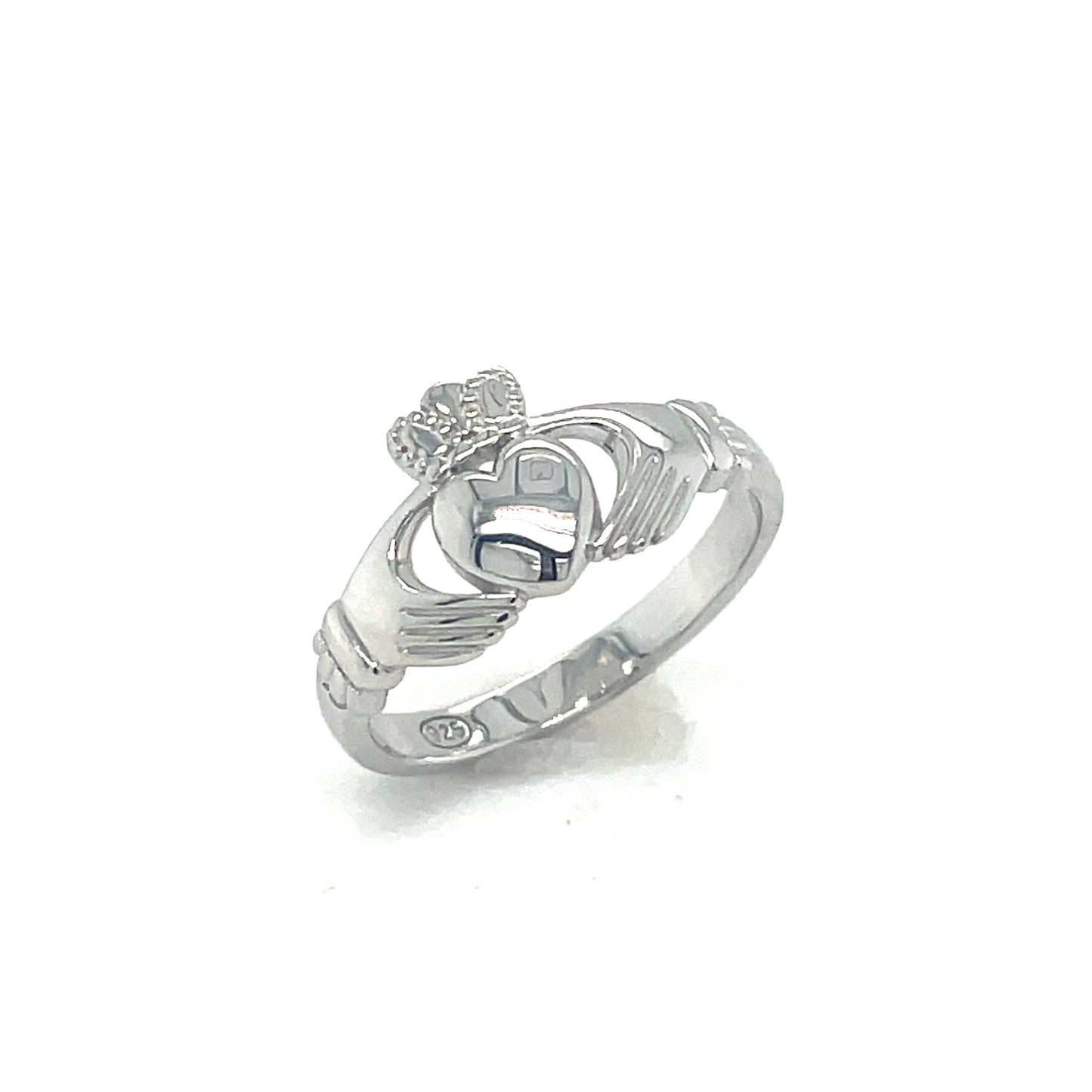 Silver plain claddagh ring