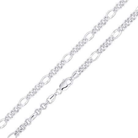 Sterling Silver Double Figaro Belcher Bracelet