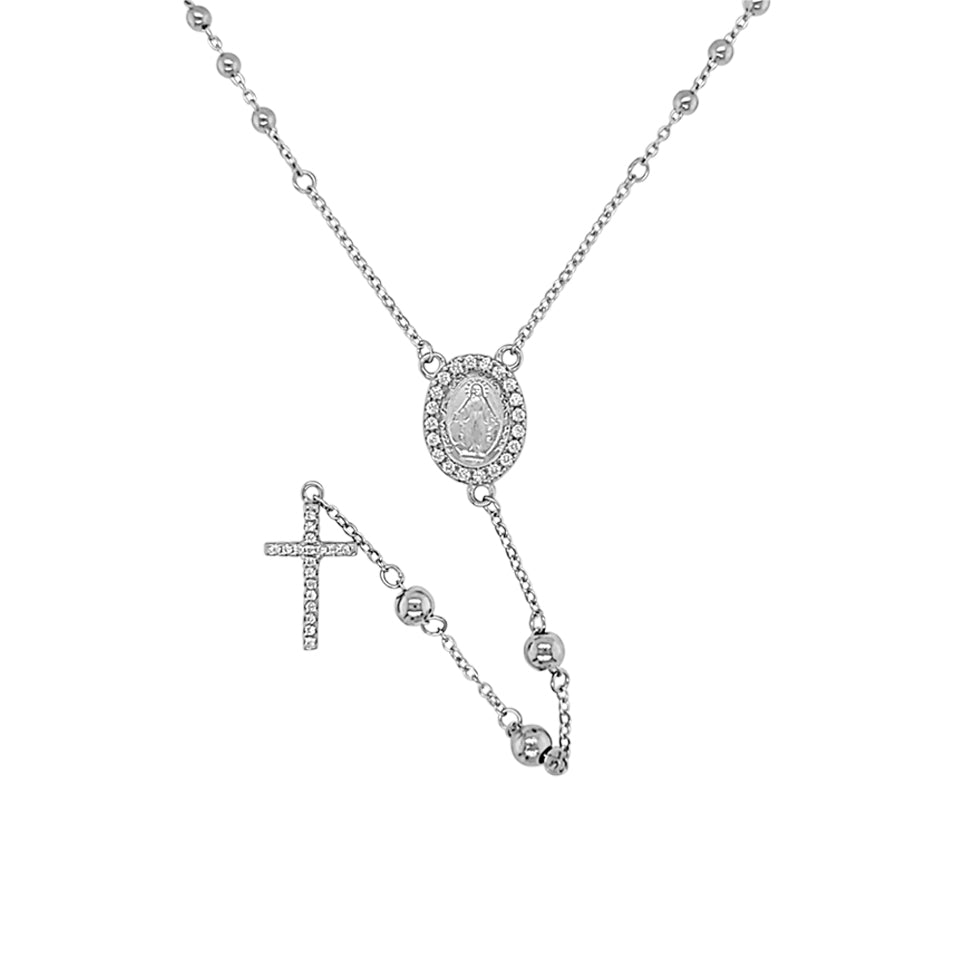 Sil Nlet Cz Roasary Bead