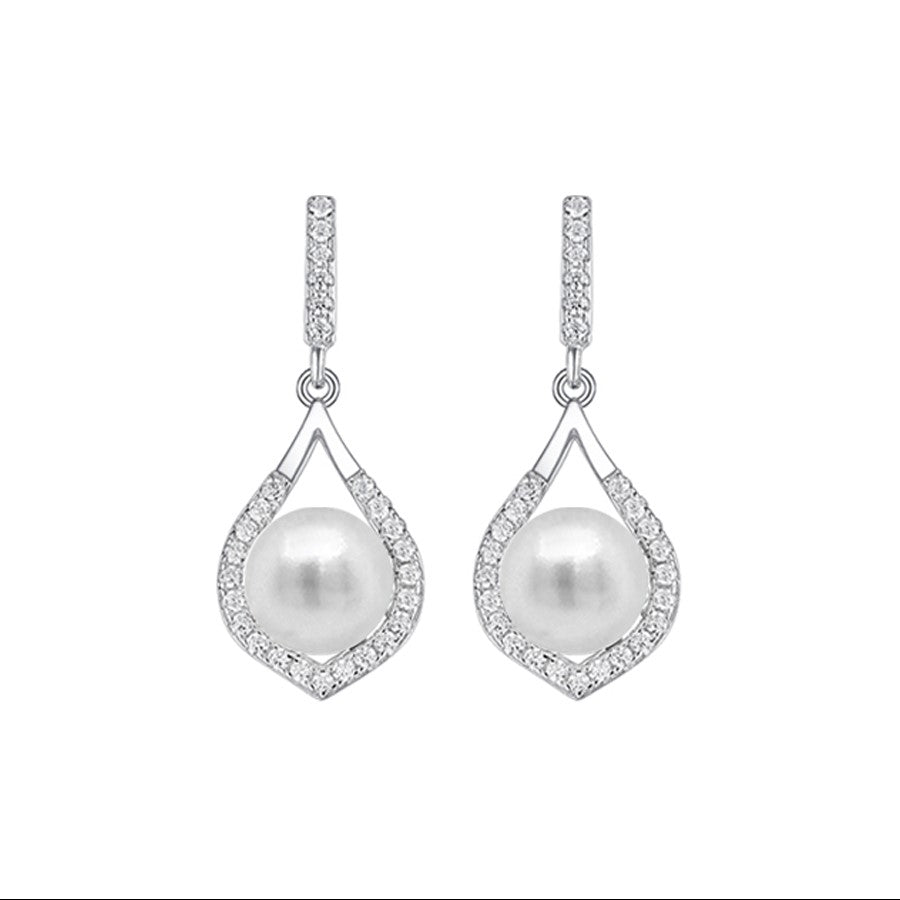 Sil Erg 6mm Cult. prl deco drop Earring