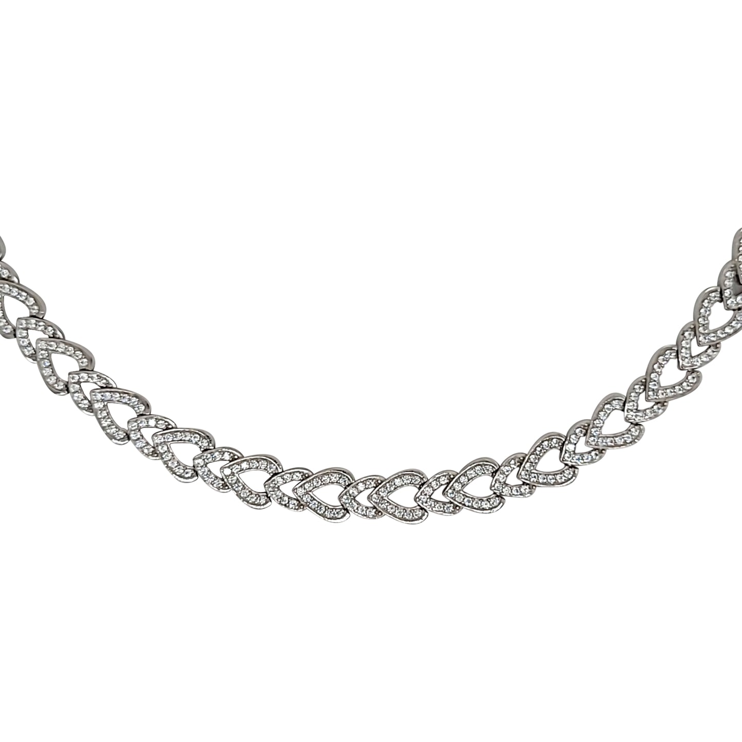 Silver cubic zirconia open link bracelet
