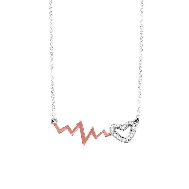 Sterling Silver Rose Plated Necklet