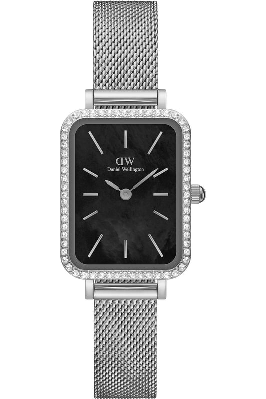 Ladies Daniel Wellington Quadri Lumine Black CZ Dial