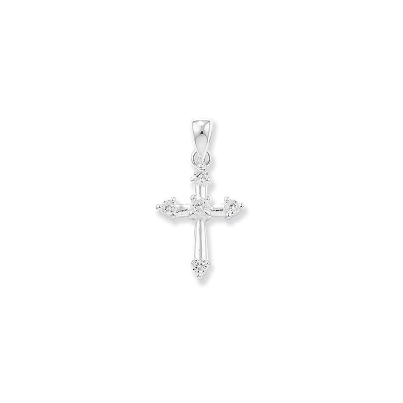 Sterling Silver Cubic Zirconia Cross Pendant