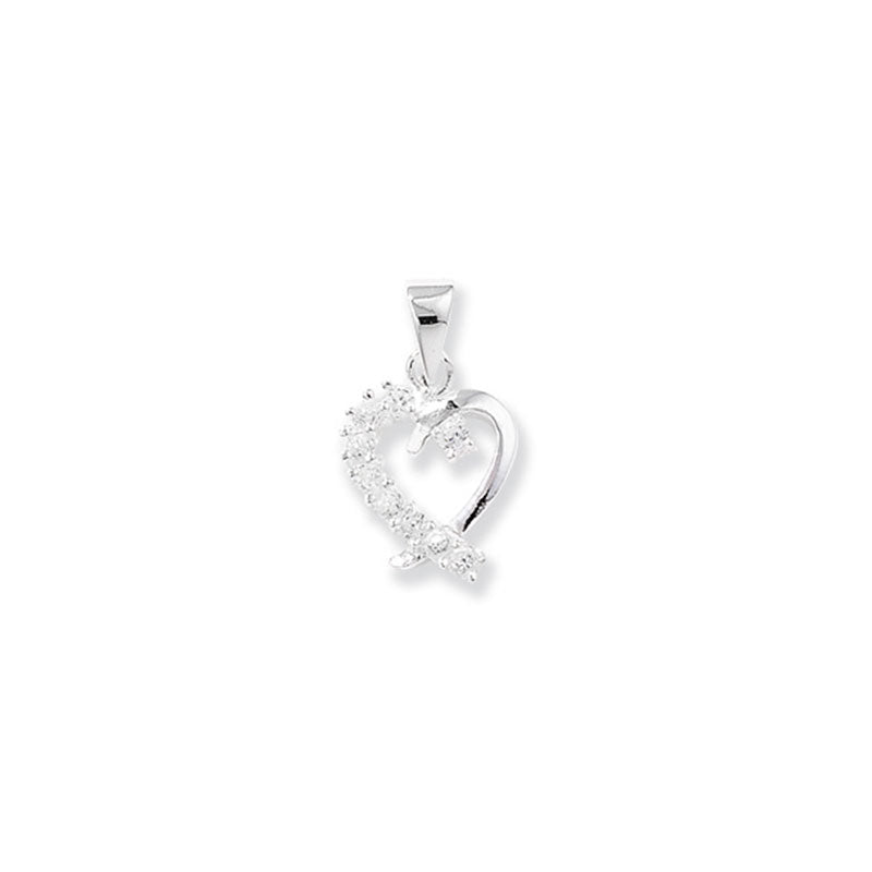 Sterling Silver Cubic Zirconia Heart Pendant