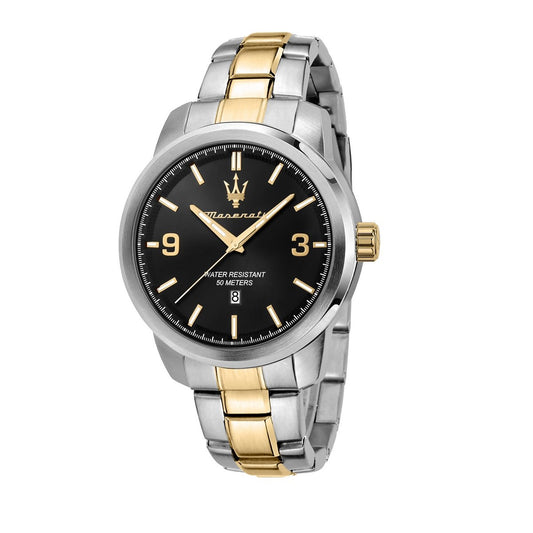 Gents Maserati Two Tone Successo 43MM Watch with Black Dial