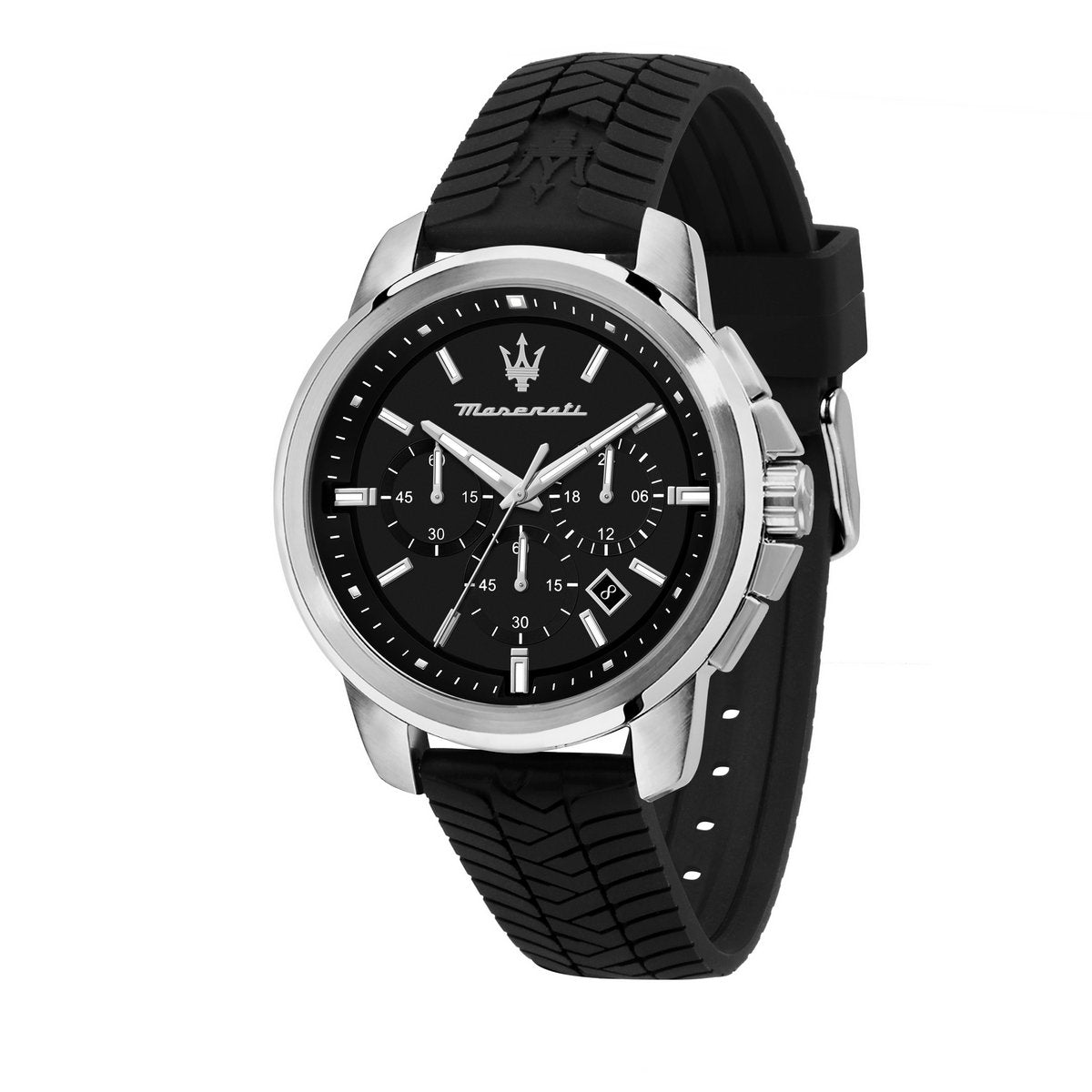 Gsss Maserati Successo 44MM Black Chronograph Watch