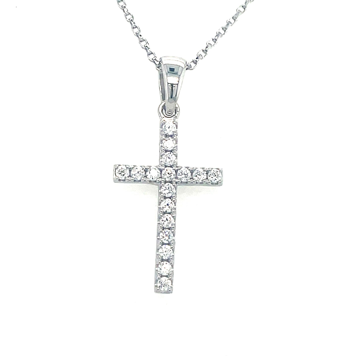 Sterling Silver Cubic Zirconia Cross Pendant