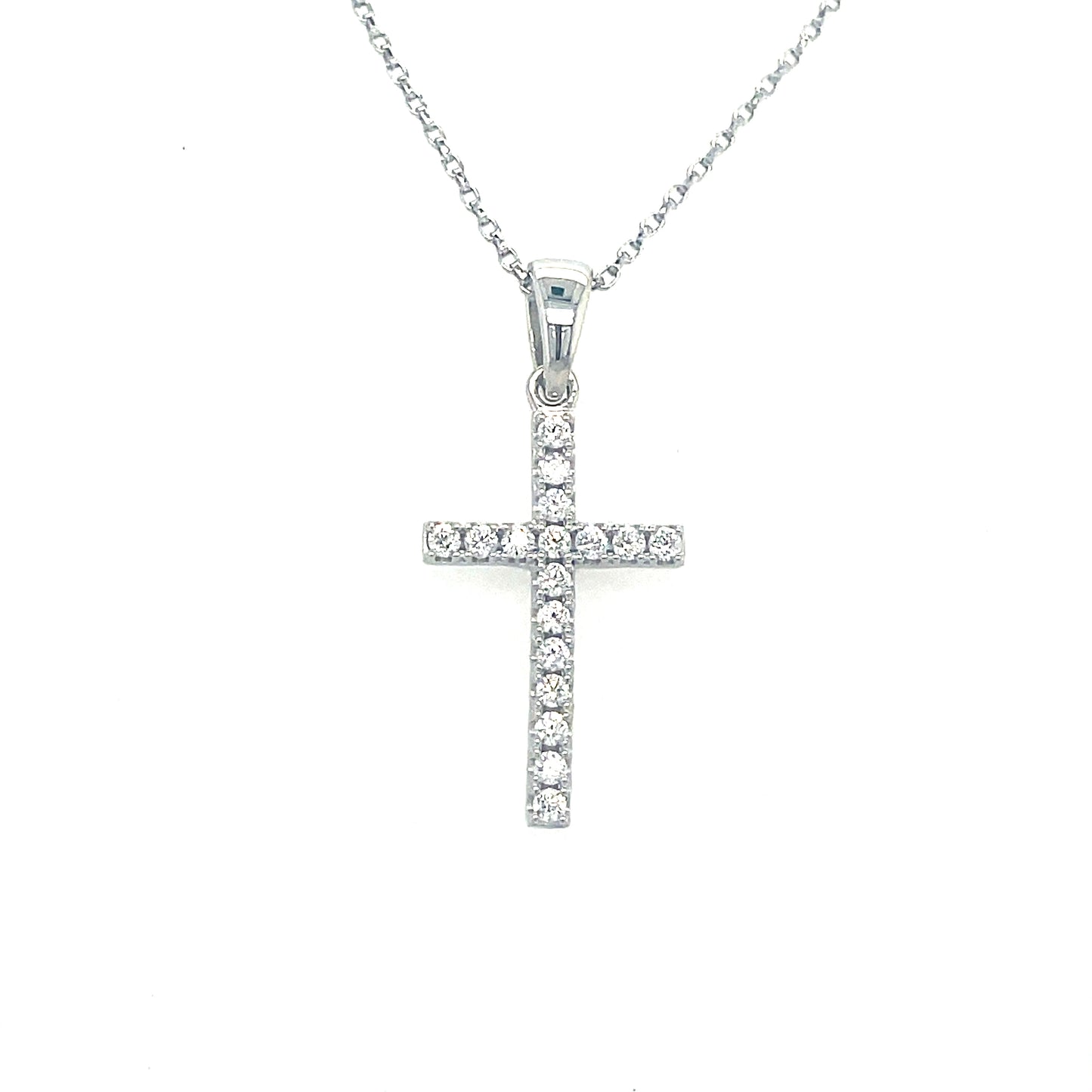 Sterling Silver Cubic Zirconia Cross Pendant